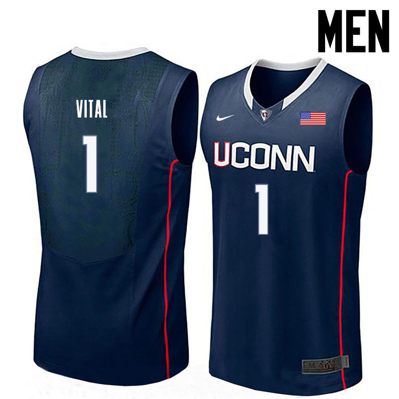 Men Uconn Huskies #1 Christian Vital College Basketball Jerseys-Navy